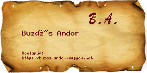 Buzás Andor névjegykártya