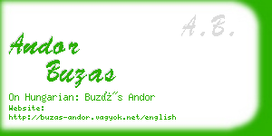 andor buzas business card